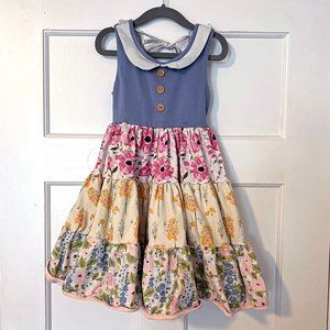 Sweet Honey Twirly Floral Dress, Size 6 Years